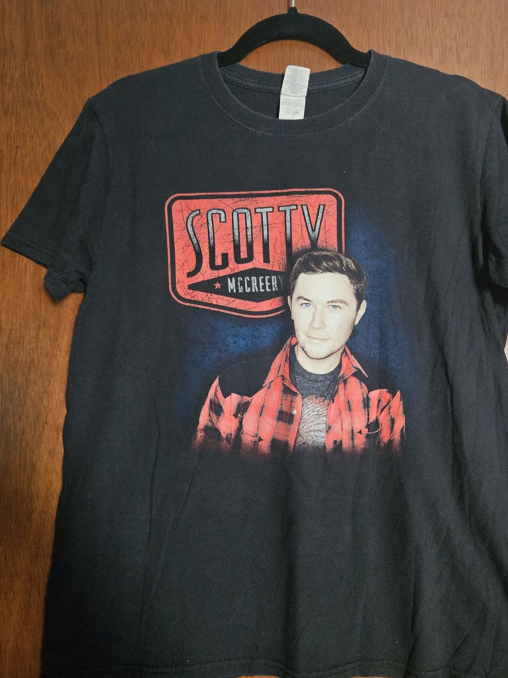 Gildan Black Tee with Red Graphic Portrait